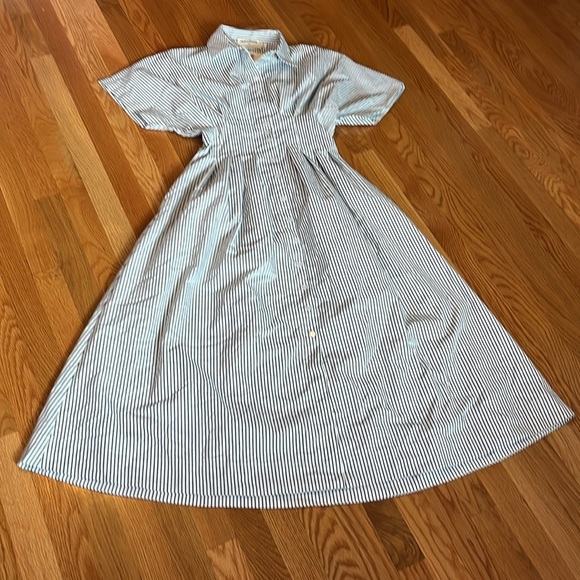 Anthropologie x Exquise The Tobie Button-Front Pleated MIDI Shirt Dress Sz S NWT - Picture 7 of 13